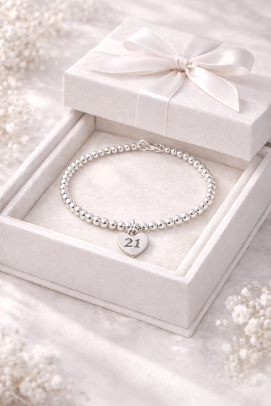 Luxury keepsake bracelet gift presented in a white box