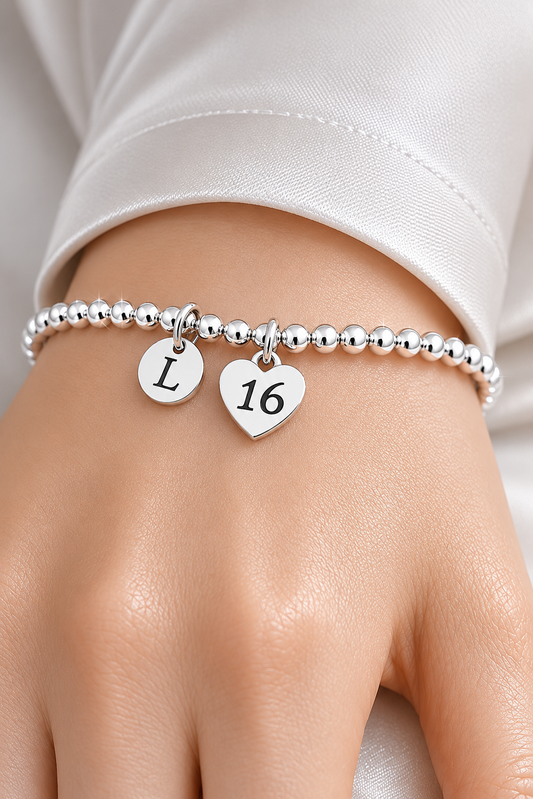 16th Birthday Gift for Girl – Personalised Sweet 16 Charm Bracelet