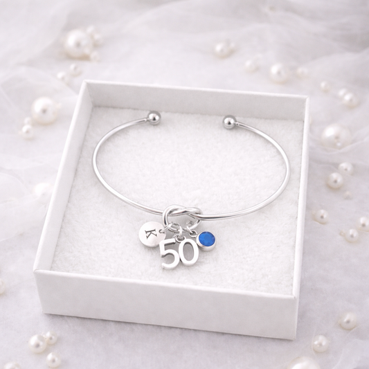 50th  knot bangle bracelet