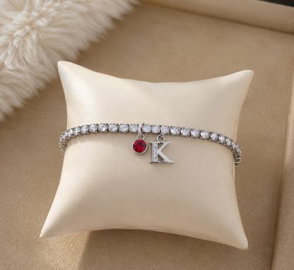 925 sterling silver personalised tennis bracelet for women