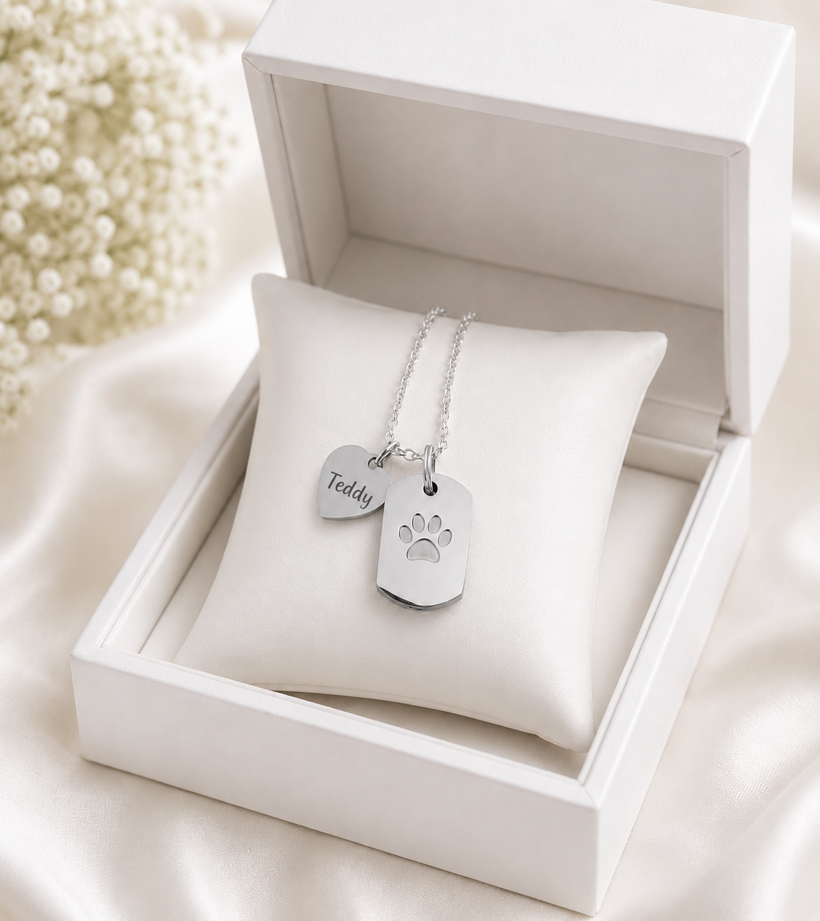 Dog ashes memorial necklace