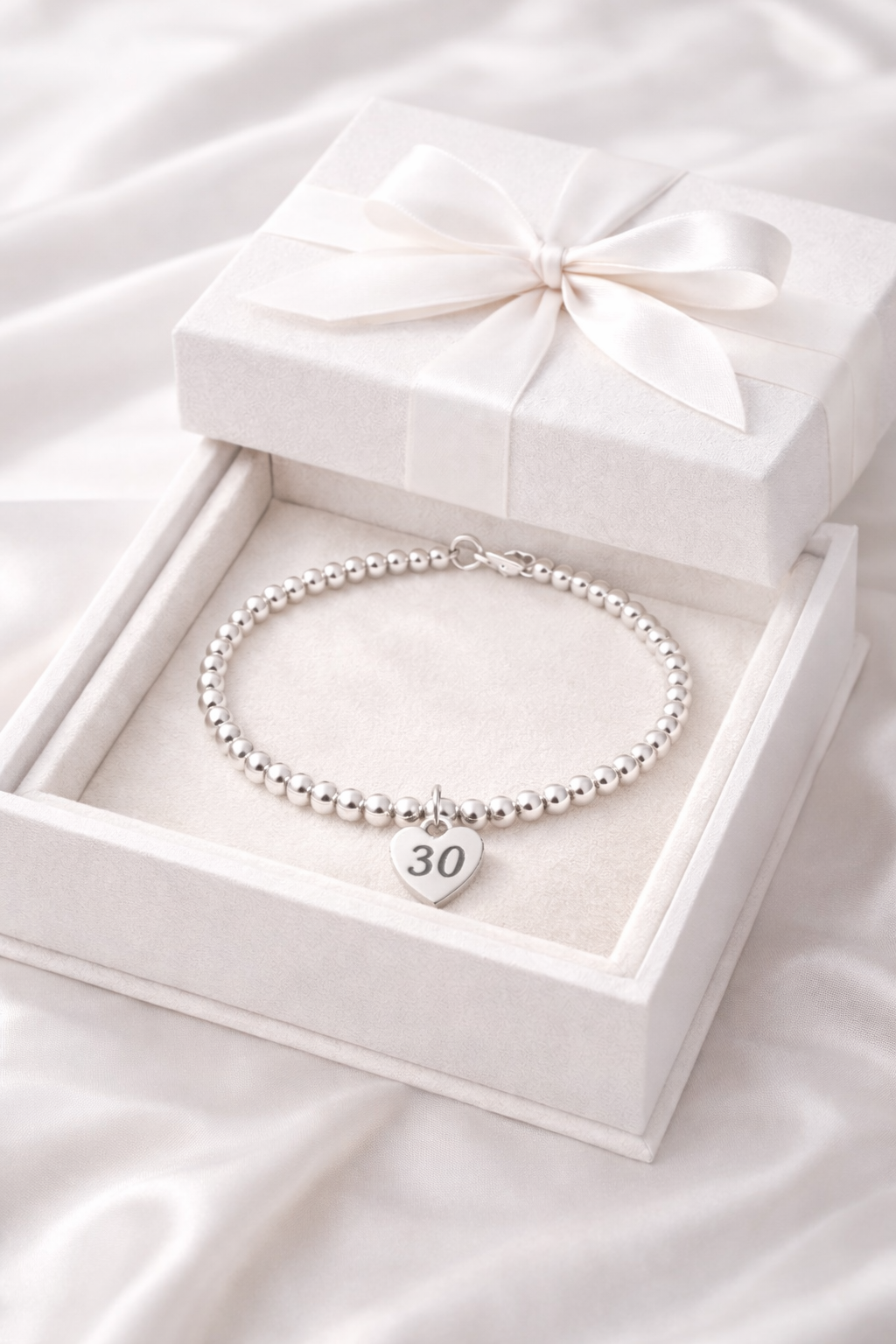 Luxury keepsake bracelet presented in a white gift box