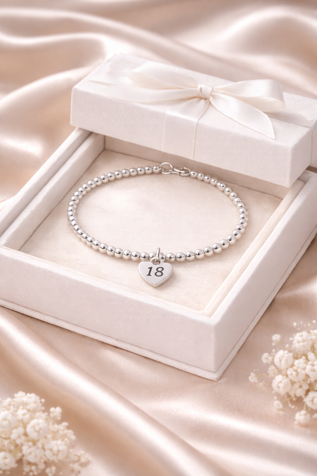 Meaningful 18th birthday bracelet, minimalist silver design