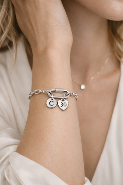 Minimal personalised initial bracelet keepsake gift