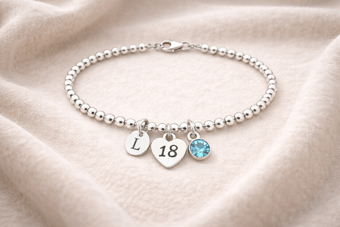 Number 18 charm bracelet jewellery gift
