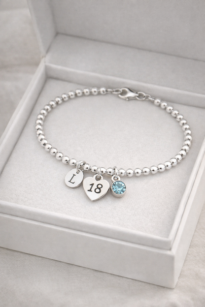 Personalised 18th birthday bracelet keepsake gift for daughter or granddaughter