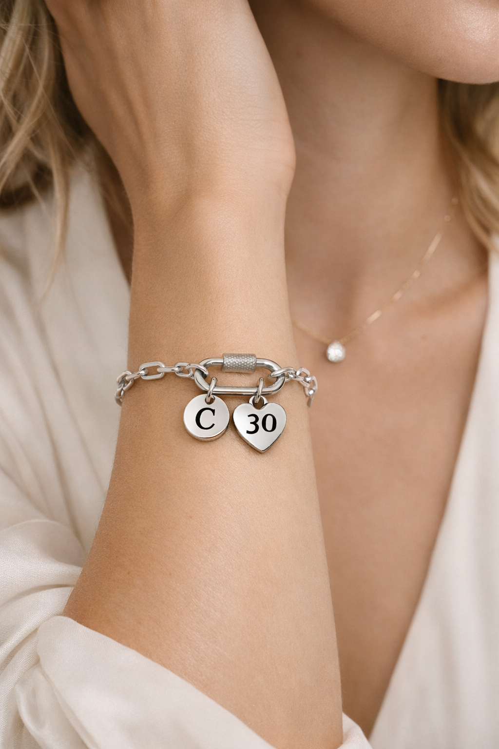 Personalised initial chain bracelet for 30th birthday