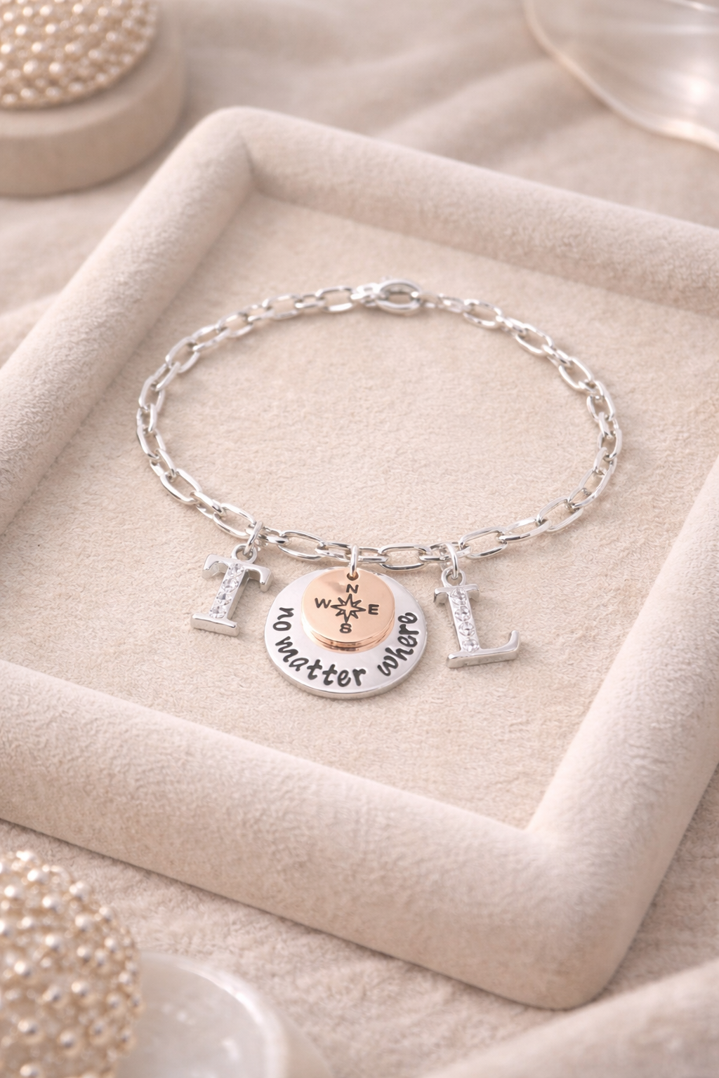Personalized sister distance bracelet gift