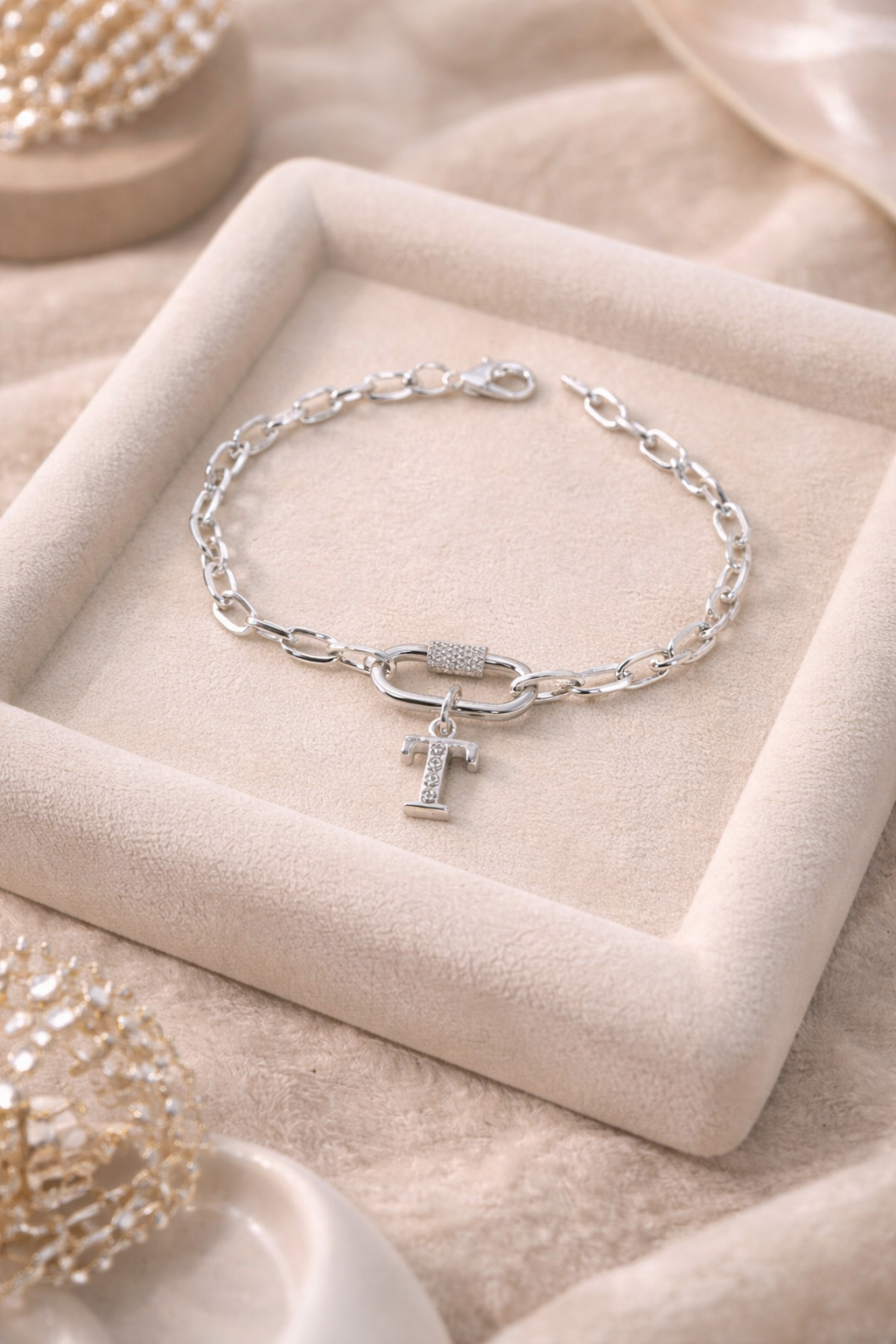 personalised-silver-initial-chain-bracelet