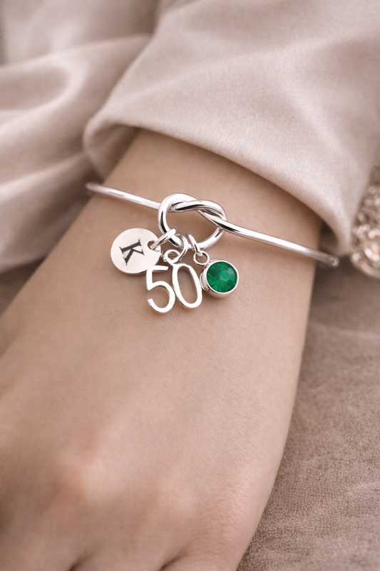 personalised 50th birthday bracelet
