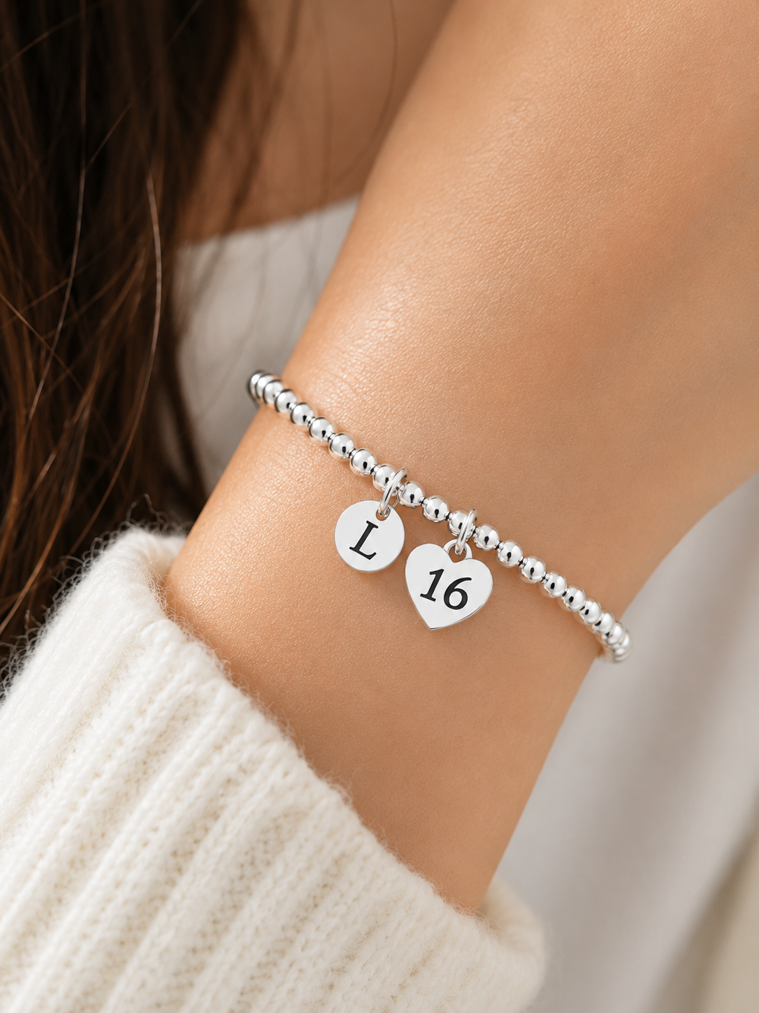 16th Birthday Gift for Girl – Personalised Sweet 16 Charm Bracelet