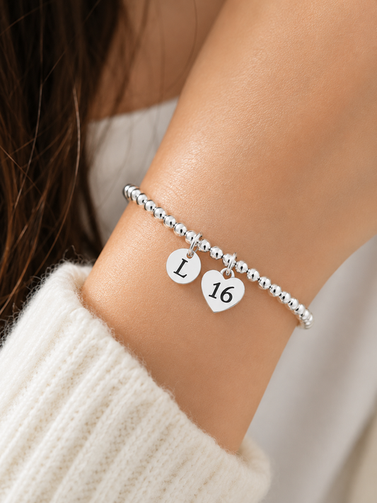 16th Birthday Gift for Girl – Personalised Sweet 16 Charm Bracelet