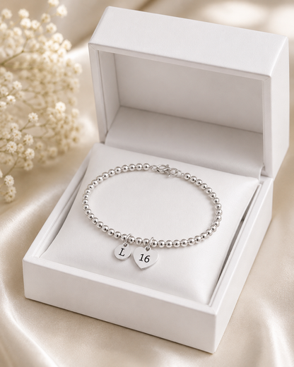 16th Birthday Gift for Girl – Personalised Sweet 16 Charm Bracelet