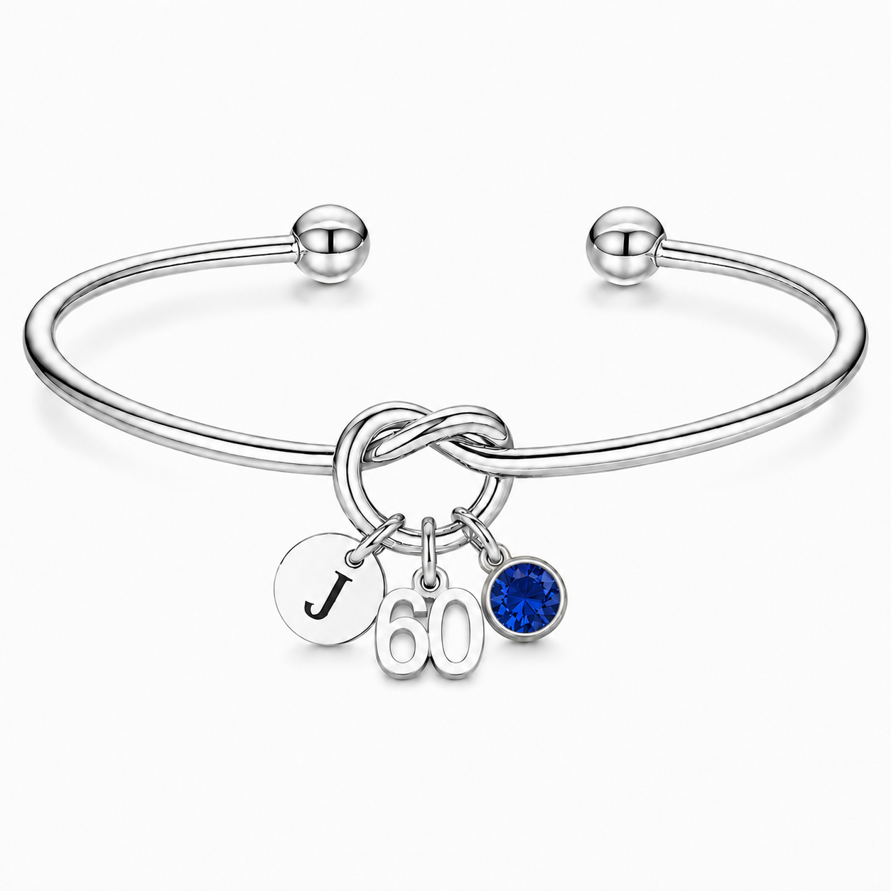 60th Birthday Gift for Women – Personalised Knot Bracelet Gift for Her