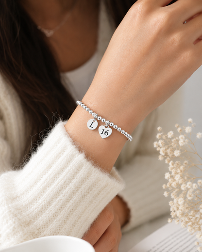16th Birthday Gift for Girl – Personalised Sweet 16 Charm Bracelet