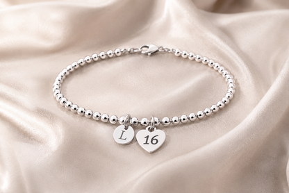 16th Birthday Gift for Girl – Personalised Sweet 16 Charm Bracelet