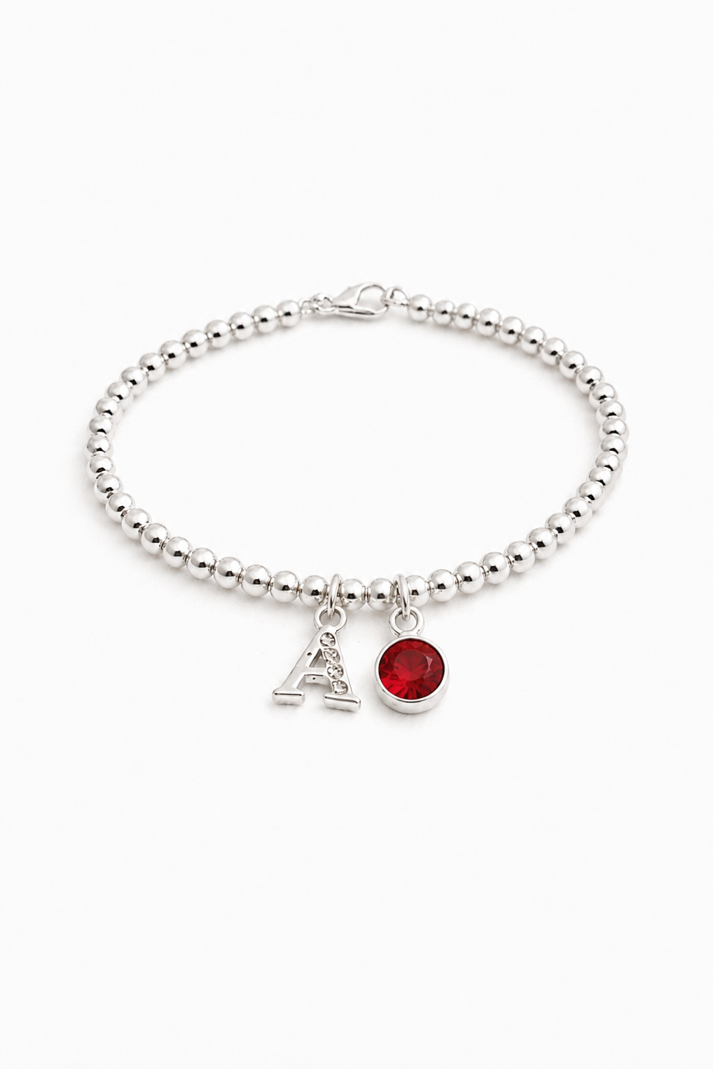 Personalised Initial Birthstone Bracelet for Women | Letter Charm Bracelet | Custom Name Initial Gift for Her