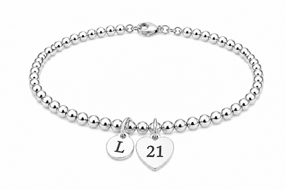 21st Birthday Gift for Her – Personalised Silver Bracelet for Women