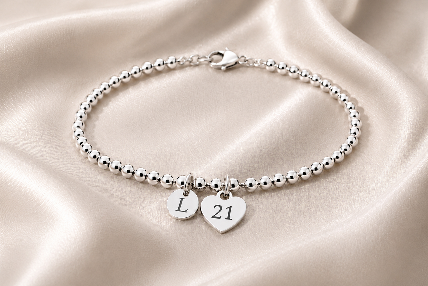 21st Birthday Gift for Her – Personalised Silver Bracelet for Women